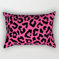 2000s leopard-black on hot pink Rectangular Pillow