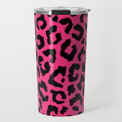 2000s leopard-black on hot pink Travel Mug