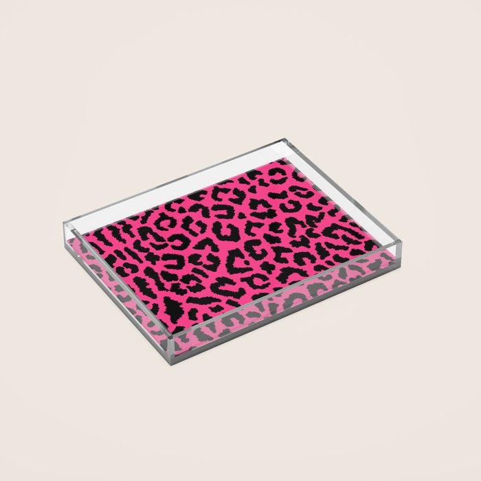 2000s leopard-black on hot pink Acrylic Tray