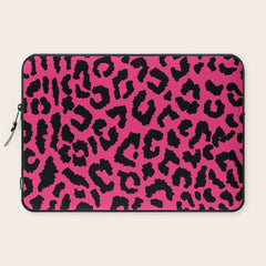 2000s leopard-black on hot pink Laptop Sleeve