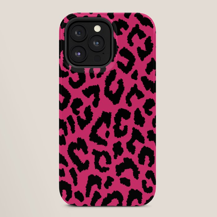 2000s leopard-black on hot pink iPhone Case