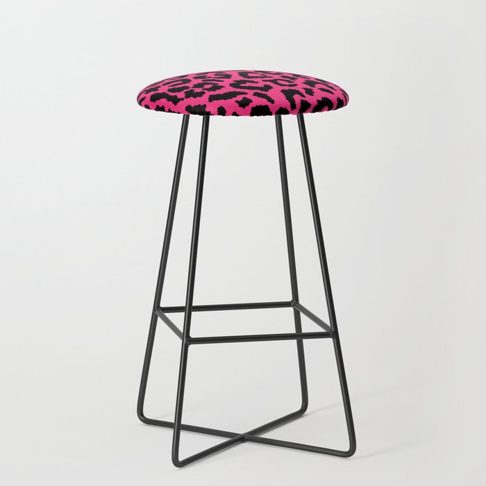 2000s leopard-black on hot pink Stool