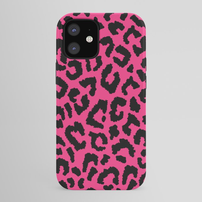 2000s leopard-black on hot pink iPhone Case