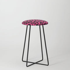 2000s leopard-black on hot pink Stool