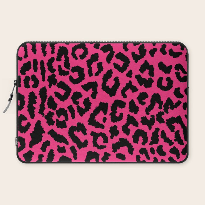 2000s leopard-black on hot pink Laptop Sleeve