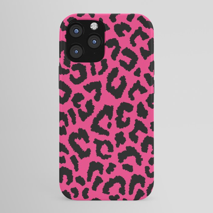 2000s leopard-black on hot pink iPhone Case