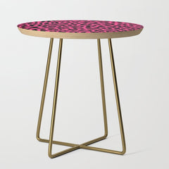 2000s leopard-black on hot pink Side Table