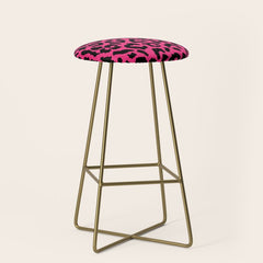 2000s leopard-black on hot pink Stool