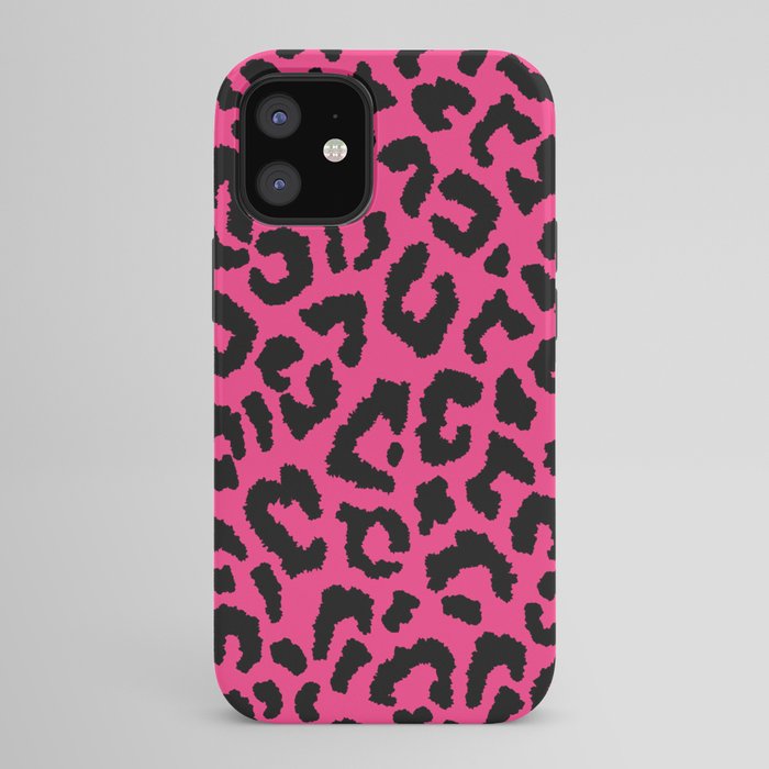 2000s leopard-black on hot pink iPhone Case