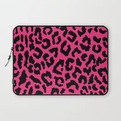 2000s leopard-black on hot pink Laptop Sleeve