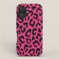 2000s leopard-black on hot pink iPhone Case
