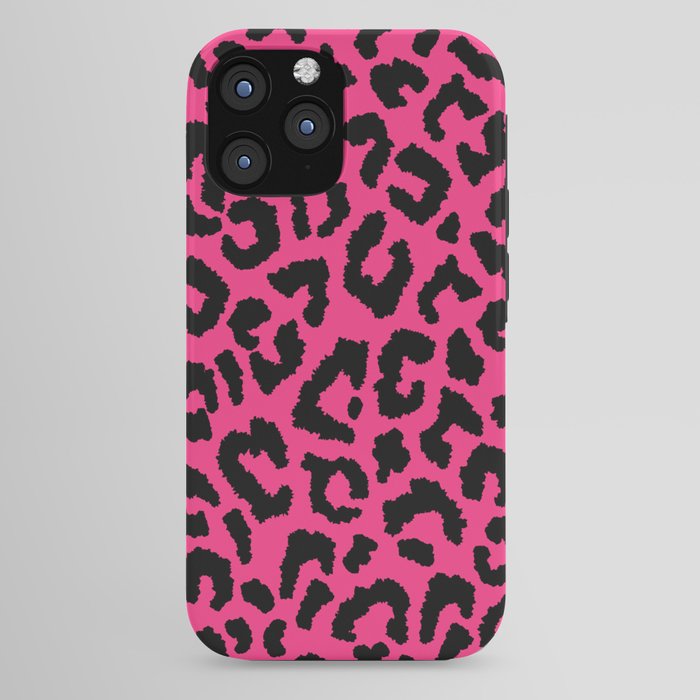 2000s leopard-black on hot pink iPhone Case
