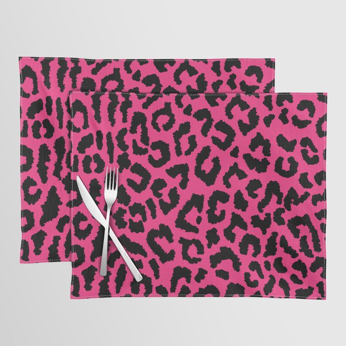 2000s leopard-black on hot pink Placemat