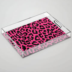 2000s leopard-black on hot pink Acrylic Tray