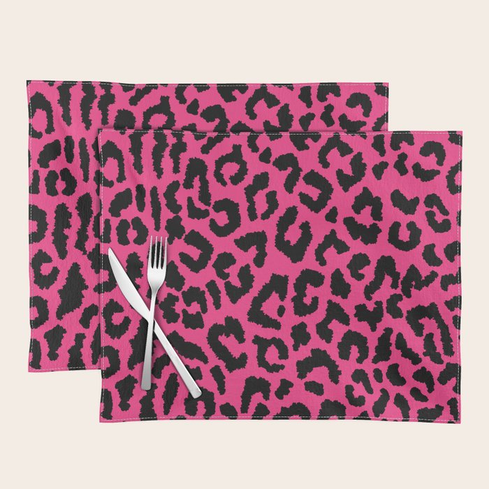 2000s leopard-black on hot pink Placemat