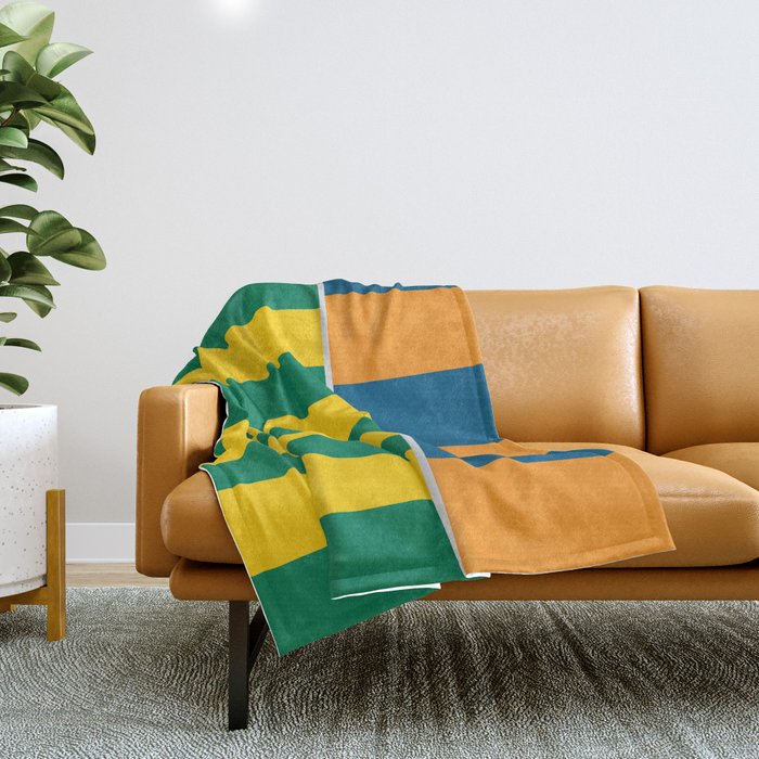 1970s Retro Stripes Throw Blanket