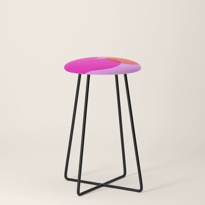BISOU' Vibrant Minimal French Love kiss Art Stool