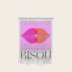 BISOU' Vibrant Minimal French Love kiss Art Wall Hanging