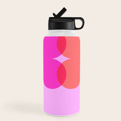 BISOU' Vibrant Minimal French Love kiss Art Water Bottle