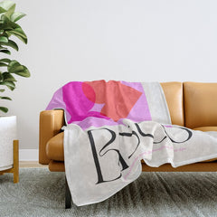 BISOU' Vibrant Minimal French Love kiss Art Throw Blanket