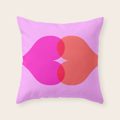 BISOU' Vibrant Minimal French Love kiss Art Throw Pillow