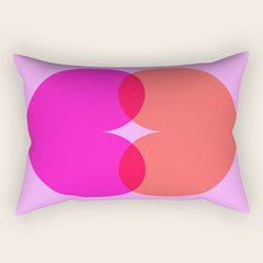 BISOU' Vibrant Minimal French Love kiss Art Rectangular Pillow