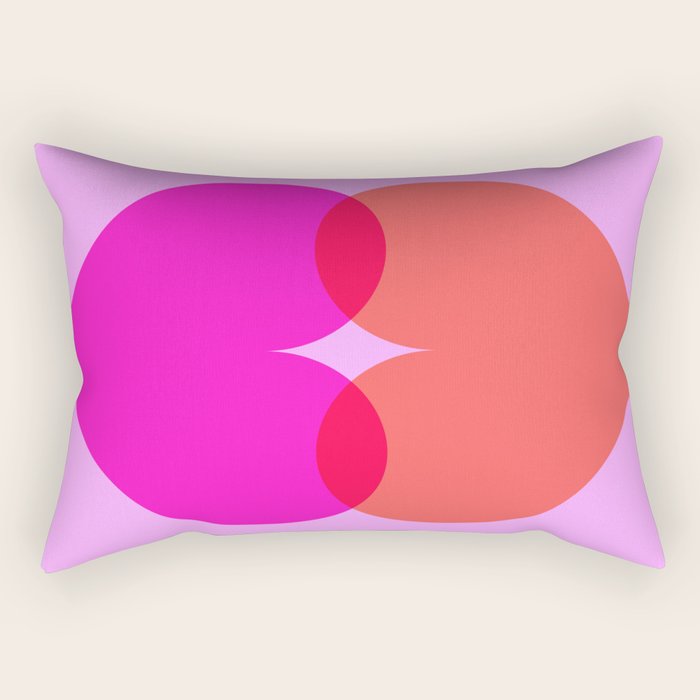 BISOU' Vibrant Minimal French Love kiss Art Rectangular Pillow