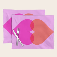 BISOU' Vibrant Minimal French Love kiss Art Placemat