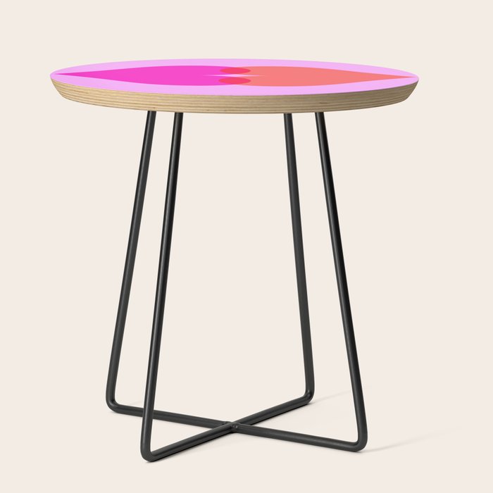 BISOU' Vibrant Minimal French Love kiss Art Side Table