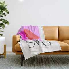 BISOU' Vibrant Minimal French Love kiss Art Throw Blanket