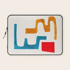 Falling Down' Paper Collage Fun Colorful Shapes Mid Century Minimal Abstract Art by Ejaaz Haniff Laptop Sleeve
