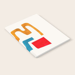 Falling Down' Paper Collage Fun Colorful Shapes Mid Century Minimal Abstract Art by Ejaaz Haniff Notebook