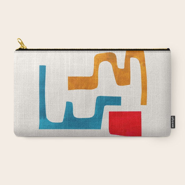 Falling Down' Paper Collage Fun Colorful Shapes Mid Century Minimal Abstract Art by Ejaaz Haniff Carry All Pouch