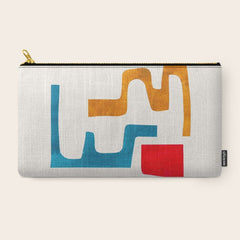 Falling Down' Paper Collage Fun Colorful Shapes Mid Century Minimal Abstract Art by Ejaaz Haniff Carry All Pouch