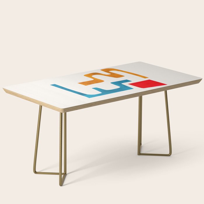 Falling Down' Paper Collage Fun Colorful Shapes Mid Century Minimal Abstract Art by Ejaaz Haniff Coffee Table