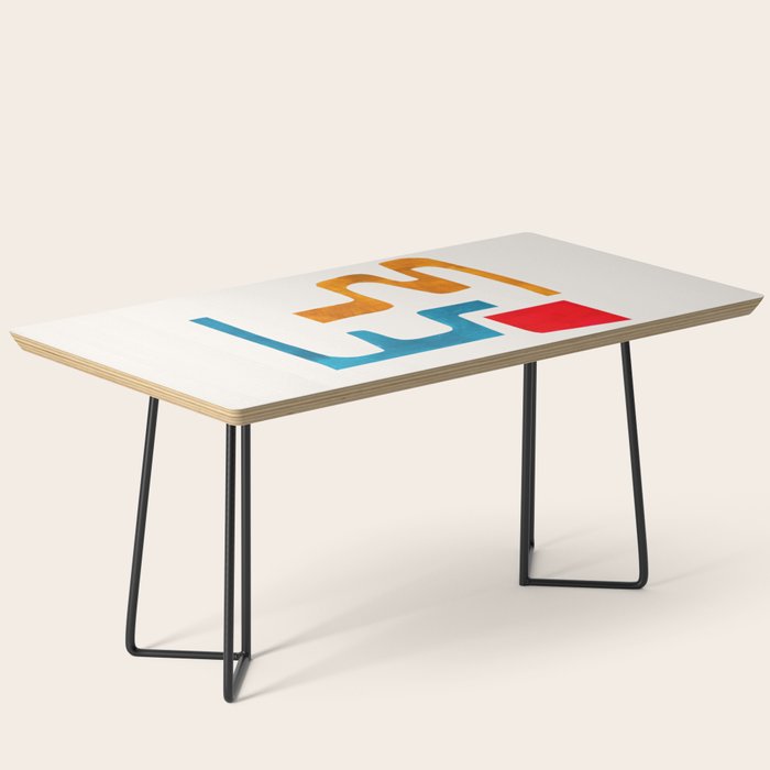 Falling Down' Paper Collage Fun Colorful Shapes Mid Century Minimal Abstract Art by Ejaaz Haniff Coffee Table