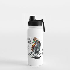 "Don't Call Me Honey" Cowgirl On Horseback Shooting a Rattlesnake Water Bottle