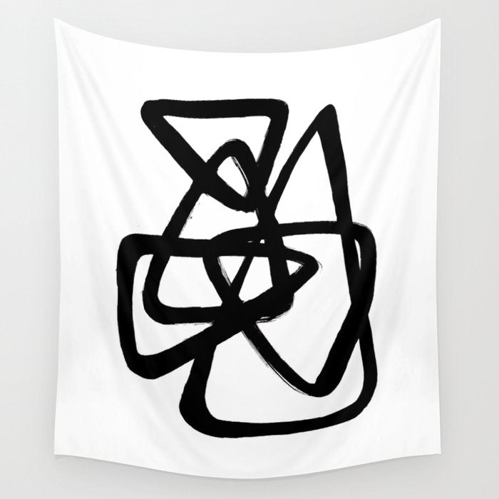 A Family Of Five White Background Wall Tapestry