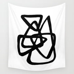 A Family Of Five White Background Wall Tapestry