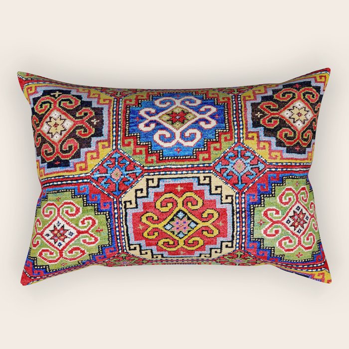 19th Century Armenian Kazak dated 1896 Rectangular Pillow