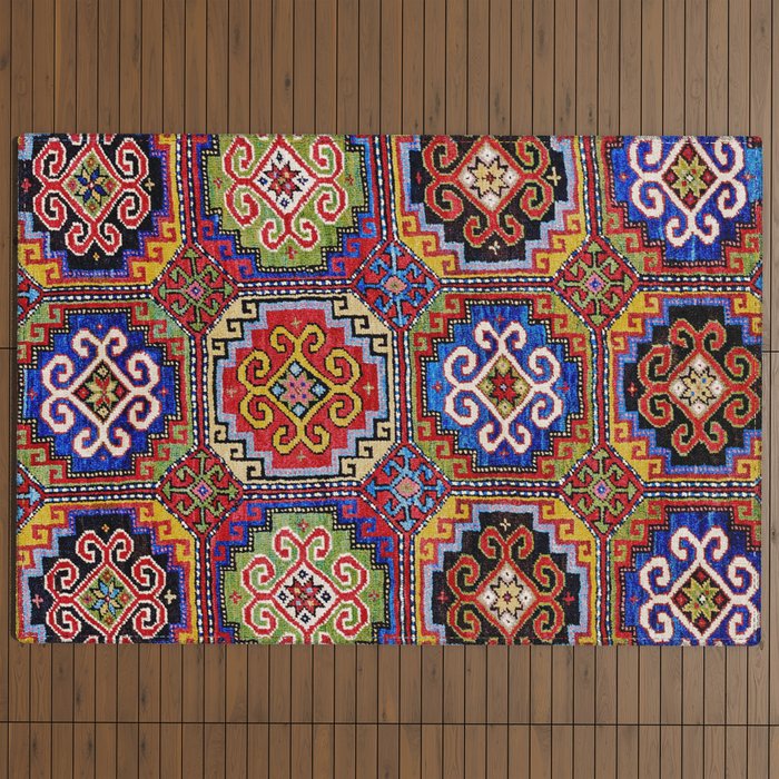 19th Century Armenian Kazak dated 1896 Outdoor Rug
