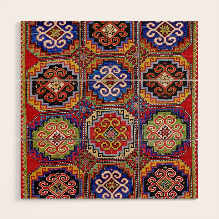 19th Century Armenian Kazak dated 1896 Wood Wall Art