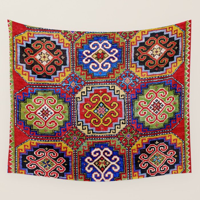19th Century Armenian Kazak dated 1896 Wall Tapestry