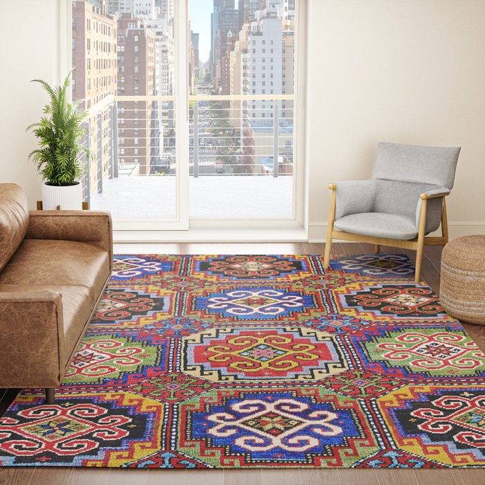19th Century Armenian Kazak dated 1896 Rug