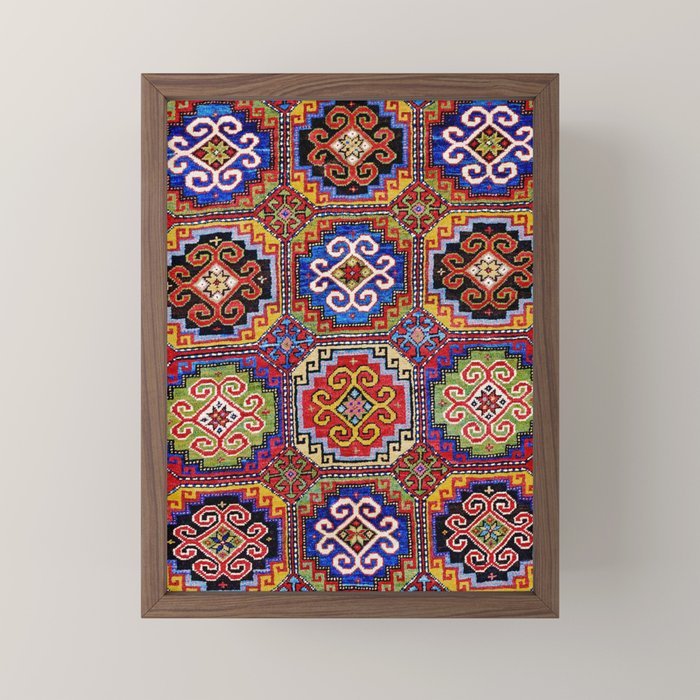 19th Century Armenian Kazak dated 1896 Mini Art Print