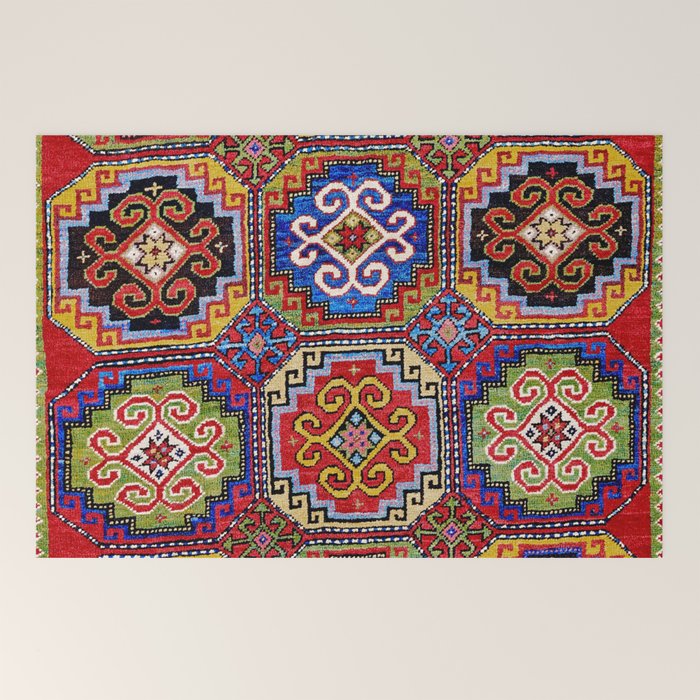 19th Century Armenian Kazak dated 1896 Welcome Mat