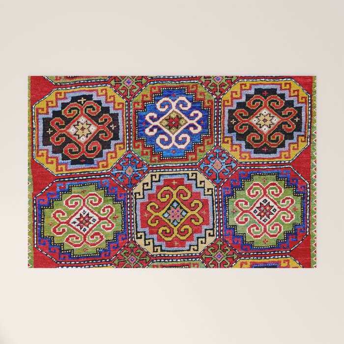 19th Century Armenian Kazak dated 1896 Welcome Mat