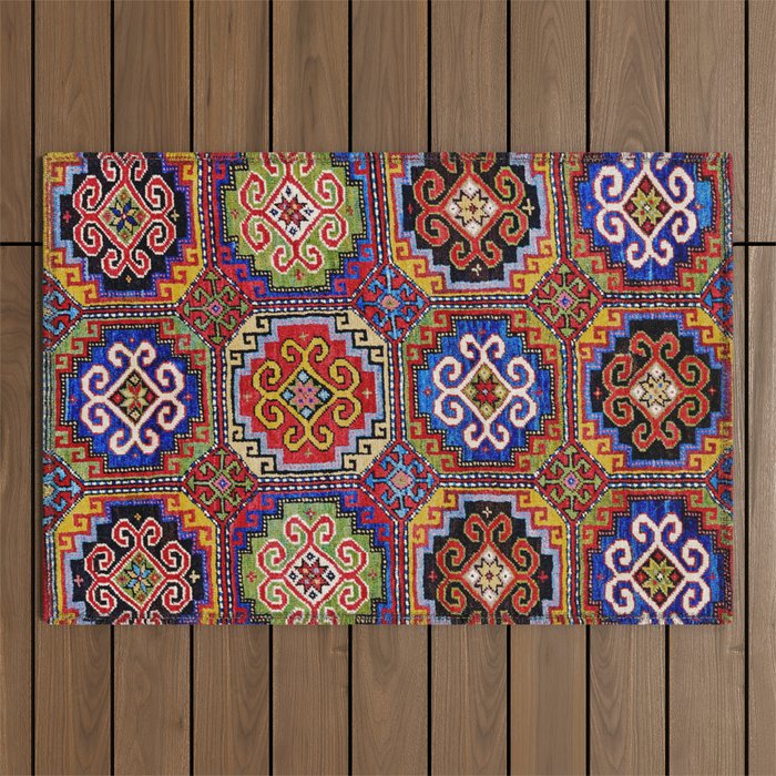 19th Century Armenian Kazak dated 1896 Outdoor Rug