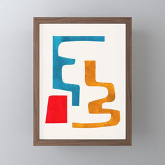 Falling Down' Paper Collage Fun Colorful Shapes Mid Century Minimal Abstract Art by Ejaaz Haniff Mini Art Print