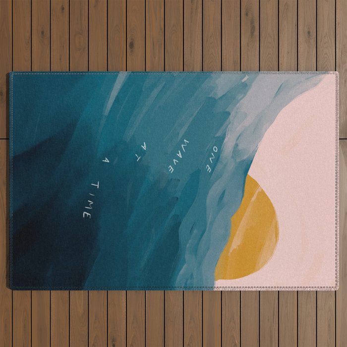 "One Wave At A Time" Outdoor Rug